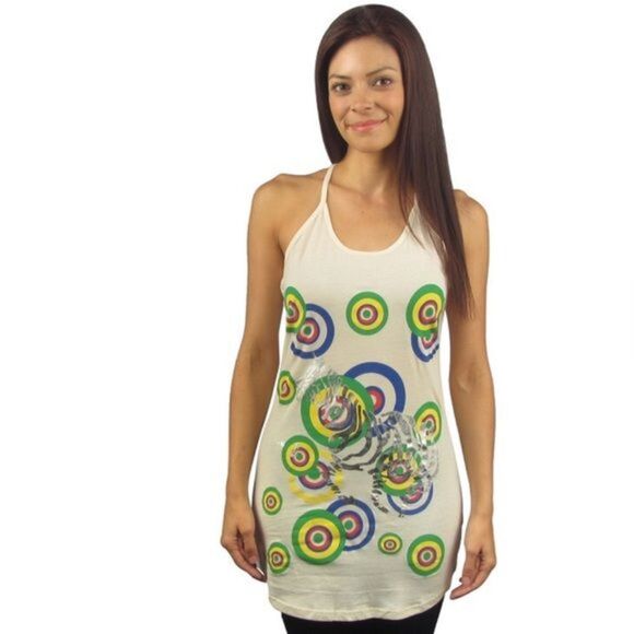 Sleeveless Halter Racer Back Tunic Top - Picture 1 of 4